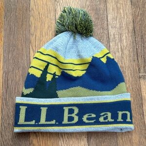 NWT L.L. Bean Blue and Yellow Mountain Beanie